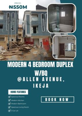 Luxury 4 Bedroom Duplex, Allen, Ikeja, Lagos, Detached Duplex for Sale