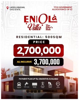 Affordable Plots of Land with Excellent Facilities, Eniola Villa Estate, Lagelu, Oyo, Mixed-use Land for Sale
