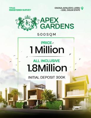 Affordable Plots of Land with Excellent Facilities, Apex Gardens / Ososa-apalado, Ijebu Ode, Ogun, Mixed-use Land for Sale