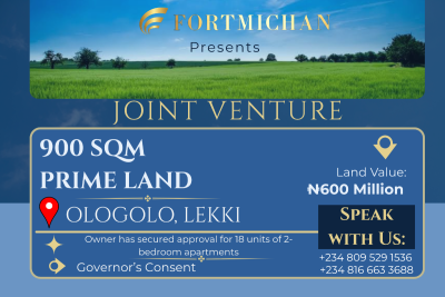 900 Sqm Prime Land, Ologolo, Lekki, Lagos, Land Joint Venture