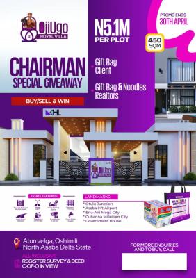 Affordable Dry Land with High Roi in a Strategic Location, Atuma-iga, Oshimili North, Delta, Mixed-use Land for Sale