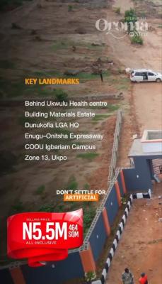 464sqm per Plots, Oroma Estate at Ukwulu By Anambra State University Igbariam Campus, Dunukofia, Anambra, Mixed-use Land for Sale