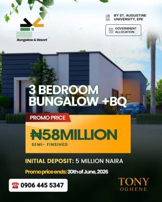 3-bedroom Bungalows + Bq in Epe, Lagos, Close to St.augustine University, Epe, Lagos, Detached Duplex for Sale