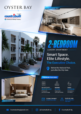 Smart Home 2 Bedrooms Block of Flats in a Smart Estate., Oyster Bay Boulevard, Kukwaba, Abuja, Flat / Apartment for Sale