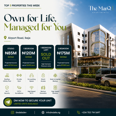 Luxury 1bedroom Apartment in The Heart of Ikeja, Off The Airport Road,, Ikeja, Lagos, Flat / Apartment for Sale