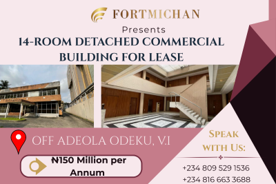 14-room Detached Commercial Building, Off Adeola Odeku, Victoria Island (vi), Lagos, Commercial Property for Rent