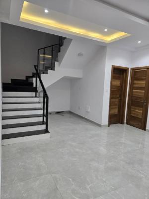 Serviced 4 Bedroom Terrace Duplex with Spacious Rooms and Bq, Property Comes Fitted with Wall Cladding, Curtains Etc, Ikate, Lekki, Lagos, Terraced Duplex for Rent