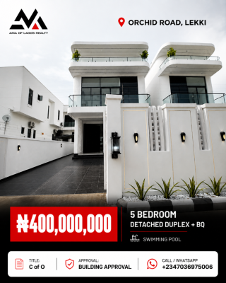 Newly Built 5 Bedroom Detached Duplex+pool + Gazebo + Bq +, Orchid, Lekki, Lagos, Detached Duplex for Sale