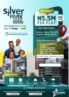 Land with Cofo in a Prime Location, Emene, Along The International Airport Road, Enugu, Enugu, Land for Sale