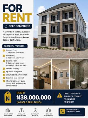 Brand New Self Compound Building, Awuse Estate, Opebi, Ikeja, Lagos, Commercial Property for Rent