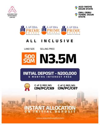 Affordable Land with Cofo and 12 Months Interest Free Payment, Ago Iwoye, Ijebu Ode, Ogun, Land for Sale