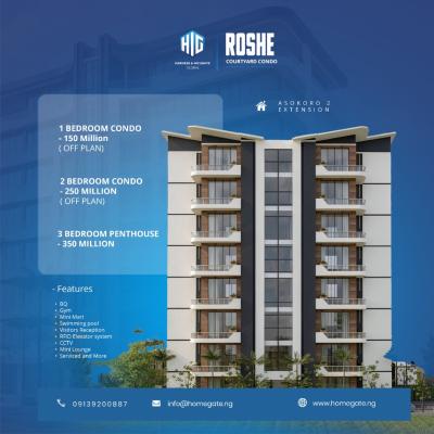 Off-plan Mini Flat, Roshe Courtyard Condo, Asokoro District, Abuja, Mini Flat (room and Parlour) for Sale