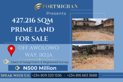 427.216 Sqm Prime Land, Off Awolowo Way, Ikeja, Lagos, Land for Sale