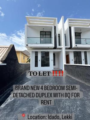 Brand New 4 Bedroom Semi-detached Duplex with Bq, Idado Lekki, Idado, Lekki, Lagos, Semi-detached Duplex for Rent