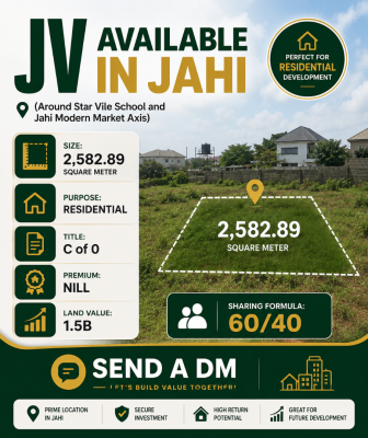 Jv Available in Jahi, Jahi ( Around Star Vile School and Jahi Modern Market Axis), Jahi, Abuja, Residential Land Joint Venture
