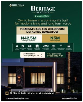 Premium Semi-detached Finished 3 Bedroom Bungalow with C of O, Mowe Ofada, Ogun, Detached Bungalow for Sale