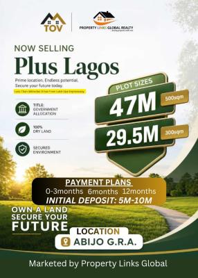 Secured and Verified Land Directly Facing The Coastal Road, Plus Lagos with Government Allocation 100% Dry Land, Abijo, Lekki, Lagos, Residential Land for Sale