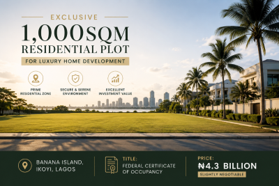 Exclusive 1,000sqm Residential Plot for Luxury Home Development, Banana Island, Ikoyi, Lagos, Residential Land for Sale