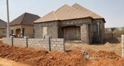 2bedroom Carcass Bungalow with Bq, Lugbe District, Abuja, Detached Bungalow for Sale