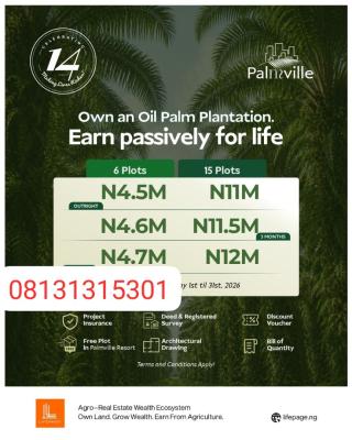 Acres of Palm Trees in Obafemi Owode, Obafemi Owode, Obafemi Owode, Ogun, Commercial Land for Sale