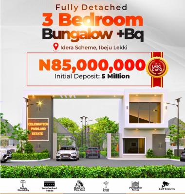 Fully Detached 3-bedroom Bungalows with Bq, Designed with Spacious Living Areas,modern Architecture Plus Bq, Ibeju Lekki, Lagos, Detached Bungalow for Sale