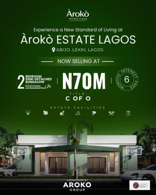 2 Bedroom Semi-detached Bungalow with Bq, Abijo, Lekki, Lagos, Semi-detached Bungalow for Sale