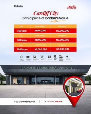 Affordable Land in Cardiff City Moniya with 24/7 Security, Cardiff City Estate, Along Moniya Expressway, Ibadan, Oyo, Mixed-use Land for Sale