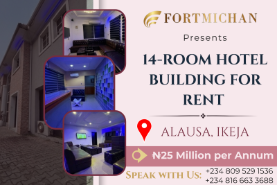 14-room Hotel Building, Alausa, Ikeja, Lagos, Hotel / Guest House for Rent