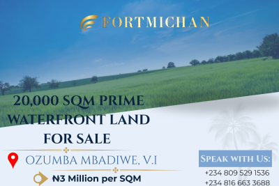 20,000 Sqm (2 Hectares) Prime Waterfront Land, Ozumba Mbadiwe, Victoria Island (vi), Lagos, Land for Sale