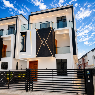 New 5 Bedroom Fully Detached Duplex with Bq on 2floors, Chevron, Lekki, Lagos, Detached Duplex for Sale