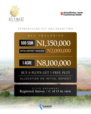Land Available, University of Ibadan (ui) ,lead City University,adamasingba Stadium, Moniya, Ibadan, Oyo, Mixed-use Land for Sale