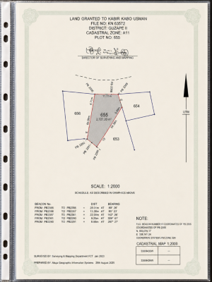 Direct Mandate: 2,727sqm Land in Guzape Ii Abuja, Guzape A11, Guzape District, Abuja, Residential Land for Sale