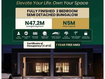 Own Affordable Home 2 Bedroom Luxury Bungalows — Mowe Ofada, Ogun