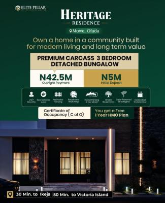 Positioned  Along The Fast-developing Mainland Corridor Bungalows, Lagos-ibadan Expressway Via The Sagamu Interchange. Near Rccg Camp, Mowe Ofada, Ogun, Detached Bungalow for Sale