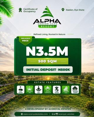 Experience Bliss Here. C of O Estate Land, Alpha Garden City Resort, Oluyole, Ibadan, Oyo, Residential Land for Sale