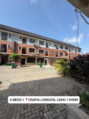 Spacious 4 Bedroom Terrace Duplex with Bq, Osapa, Lekki, Lagos, Terraced Duplex for Rent