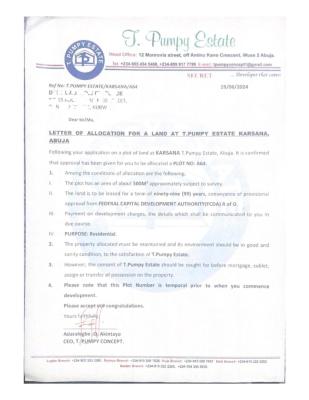 500²m Estate Plot, T-pumpy Estate, Karasana, Gwarinpa, Abuja, Residential Land for Sale