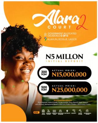 Affordable Plots of Residential Estate Land, Alara Court 2, Bogije, Ibeju Lekki, Lagos, Land for Sale