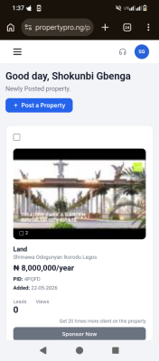 Land, Shimawa, Km 46, Ogun, Residential Land for Sale