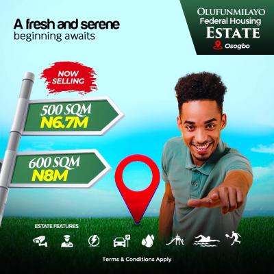 Federal Housing Estate Land for All, Olufunmilayo Federal Housing Estate, Ede Road, Osogbo, Osun, Residential Land for Sale