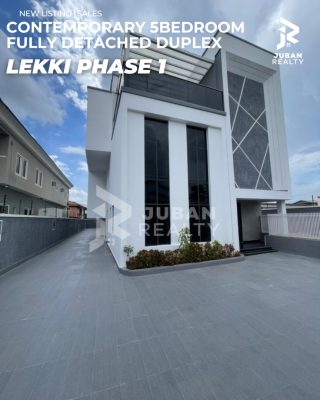 Contemporary 5bedroom Fully Detached Duplex, Lekki Phase 1, Lekki, Lagos, Detached Duplex for Sale
