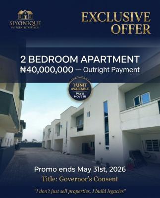 a Beautifully Finished 2-bedroom Apartment Is Now Available on an Outr, Abijo, Lekki, Lagos, Block of Flats for Sale
