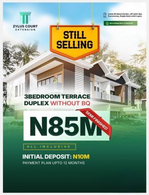 Luxury 3 Bedroom Semi-finished Duplexes in a Prime Estate, Zylus Court Extension / Richland Garden, Bogije, Ibeju Lekki, Lagos, Detached Duplex for Sale