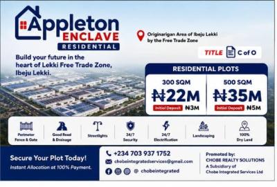 C of O Land at Free Trade Zone, Appleton Estate Originarigan Area, Ibeju Lekki, Lagos, Mixed-use Land for Sale