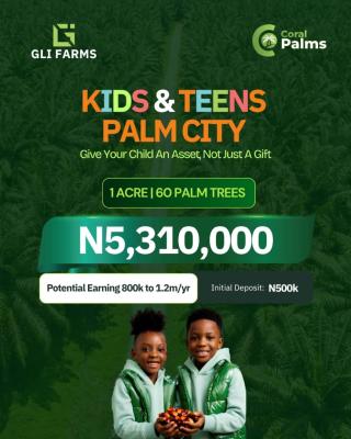 Kids & Teens Palm City, C of O to Be Processed and Issued in Subscriber’s Name., Ibadan, Oyo, Land for Sale