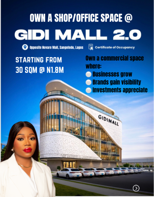Own a Prime Commercial Property Facing The Expressway, Gidi Mall 2.0, Opposite Sangotedo Shoprite Facing Lekki Epe Expressway, Sangotedo, Ajah, Lagos, Shop for Sale
