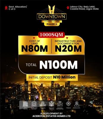 Downtown, Coastal Road, Ibeju Lekki, Lekki, Lagos, Commercial Land for Sale
