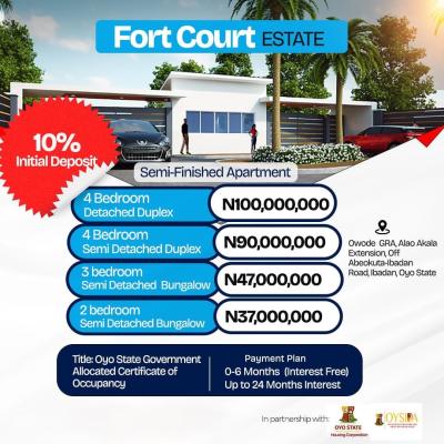 Luxury Homes with Modern Facilities in a Serene Estate, Fort Court Estate / Owode Phase 2 Estate, Apata, Ibadan, Oyo, Semi-detached Bungalow for Sale