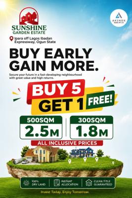 Table Land with Verified Title, Sunshine Garden Estate Ipara Near Ogere Resort, Obafemi Owode, Ogun, Mixed-use Land for Sale