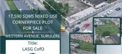 Corner-piece Commercial Property Measuring 17,490sqm Strategically Loc, Bode Thomas, Surulere, Lagos, Commercial Land for Sale